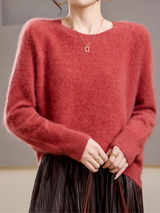 Hélène | Pull cachemire brossé col rond
