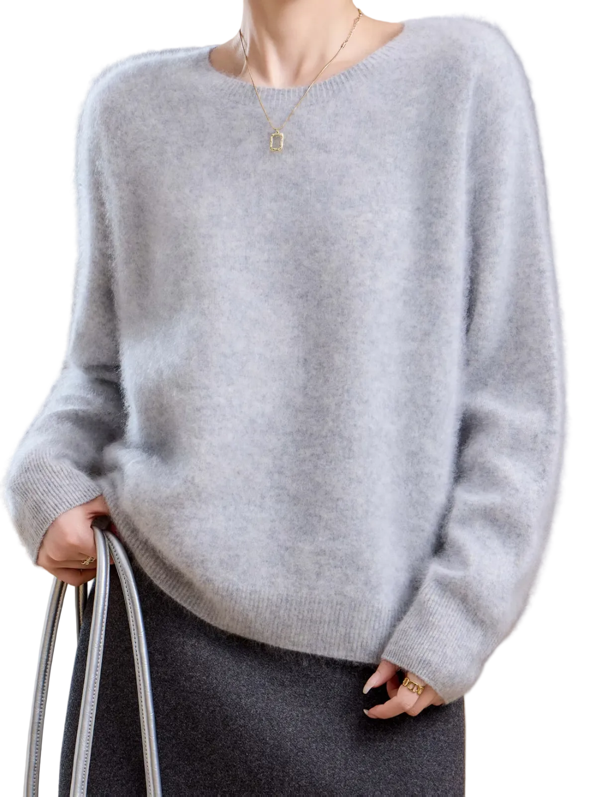 Hélène | Pull cachemire brossé col rond