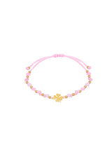 Bracelet trèfle avec cristal – Polyester & acier inoxydable