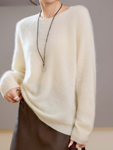 Hélène | Pull cachemire brossé col rond