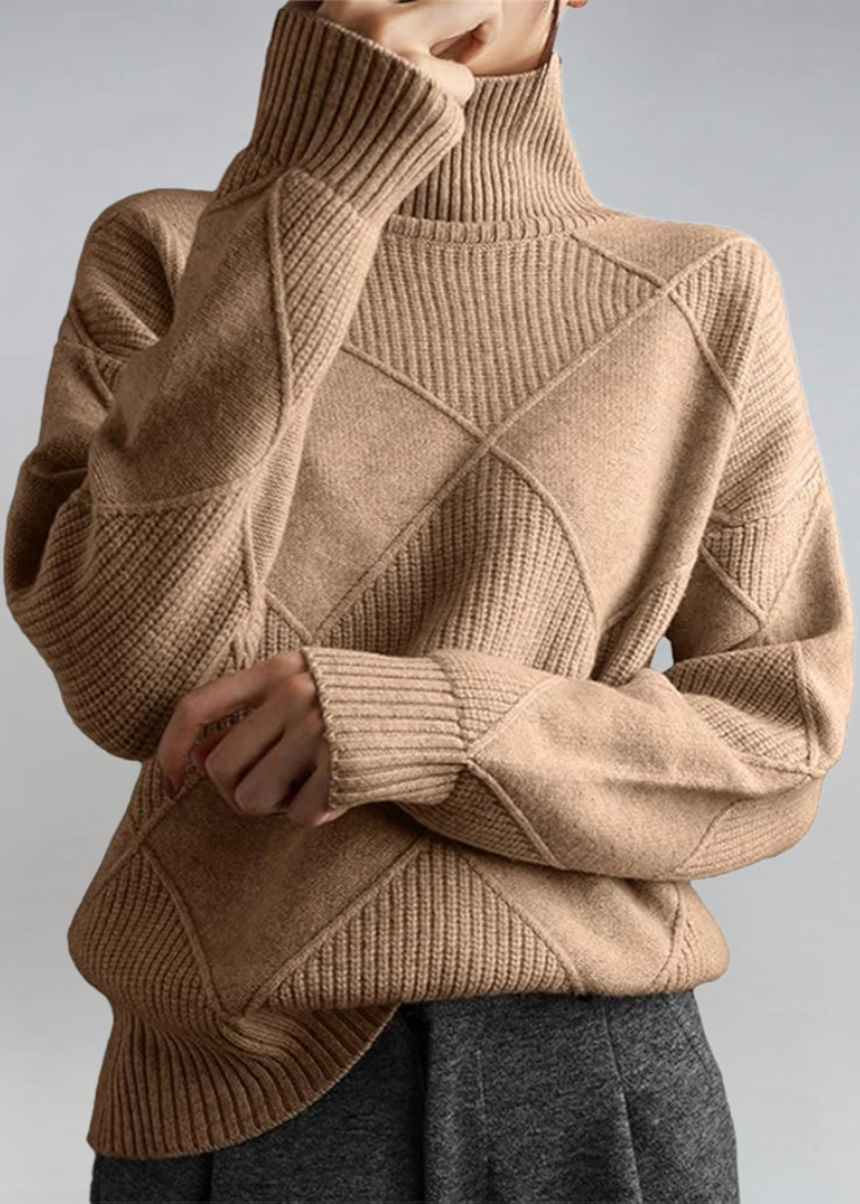 Aurélie | Pull en cachemire col roulé