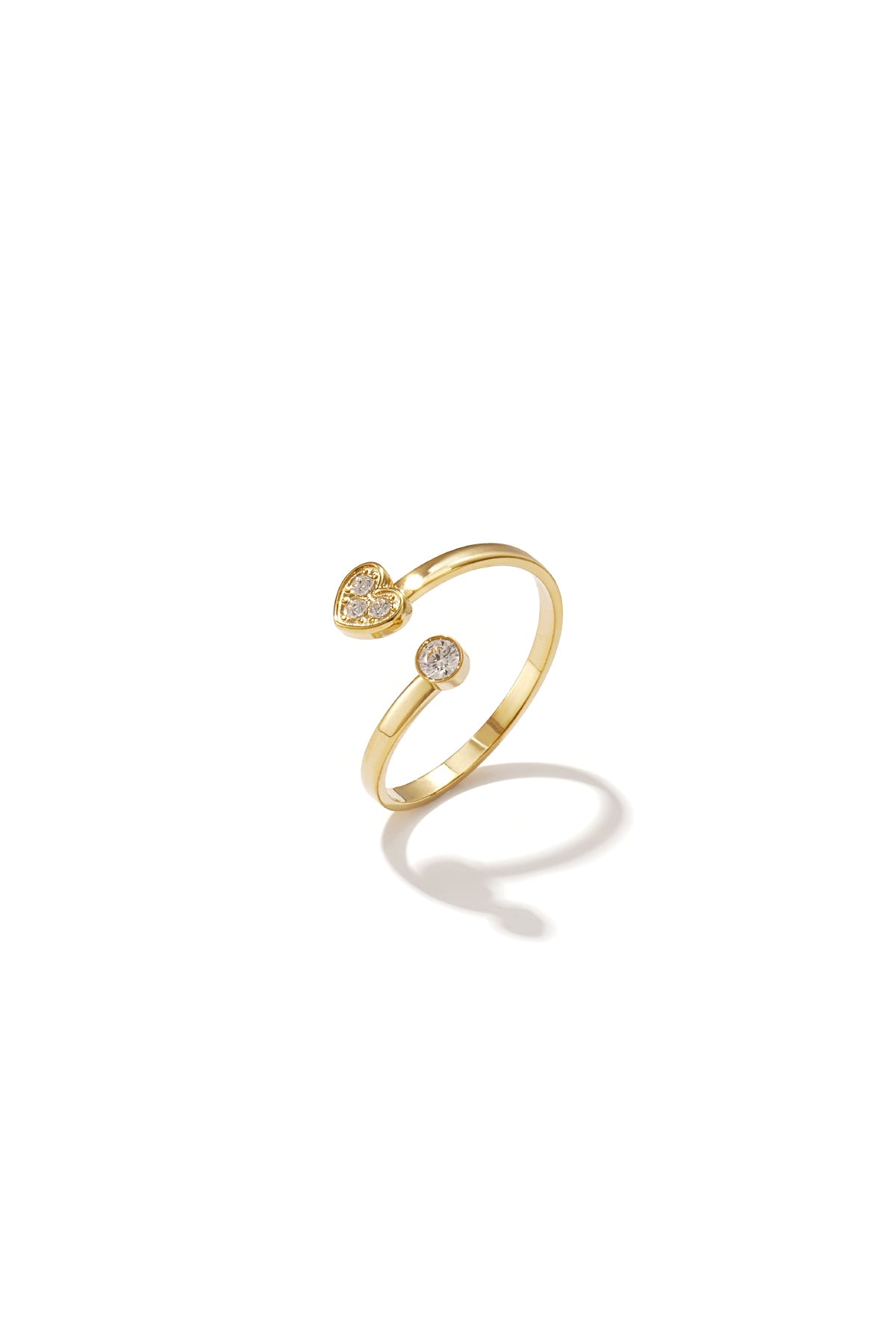 Bague | Cœur Minimaliste Ajustable avec Strass