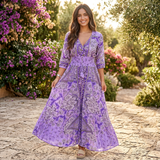 Marielle | Robe longue élégante à cordon floral pour femmes