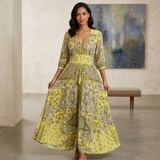 Marielle | Robe longue élégante à cordon floral pour femmes